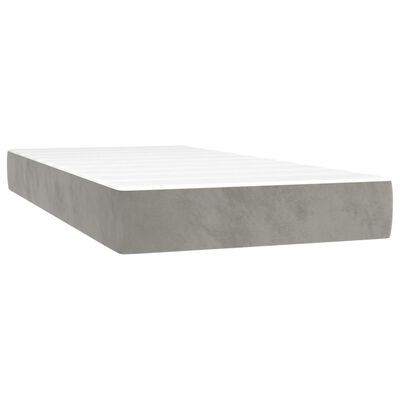 vidaXL Box spring postel s matrací světle šedá 200x200 cm samet
