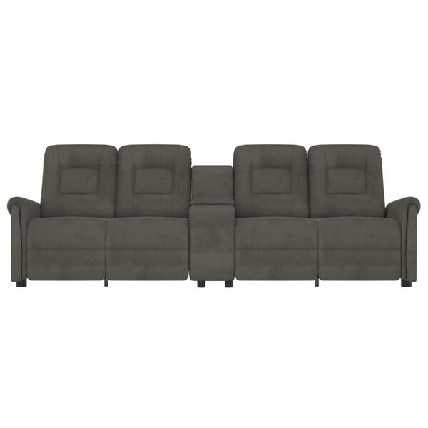 vidaXL 4m&iacute;stn&eacute; mas&aacute;žn&iacute; polohovac&iacute; křeslo s drž&aacute;kem n&aacute;pojů tmavě &scaron;ed&eacute;