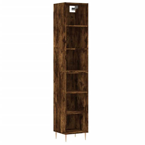 vidaXL Skř&iacute;ň highboard kouřov&yacute; dub 34,5x32,5x180 cm kompozitn&iacute; dřevo