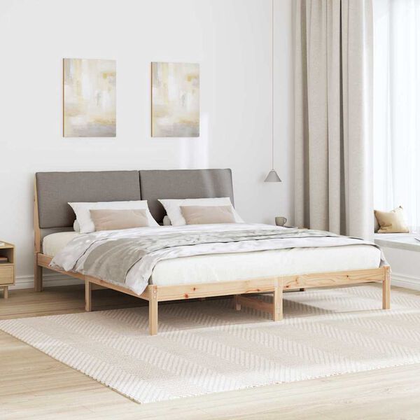 vidaXL Rám postele Hnědá a taupe 180 x 200 cm Masivní borovicové dřevo