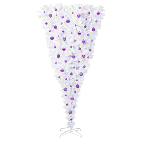 vidaXL Umělý vánoční stromeček s stojanem Bílá 210 cm PVC a Ocel