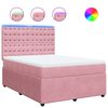 vidaXL Box spring postel s matrac&iacute; růžov&aacute; 140x200 cm samet