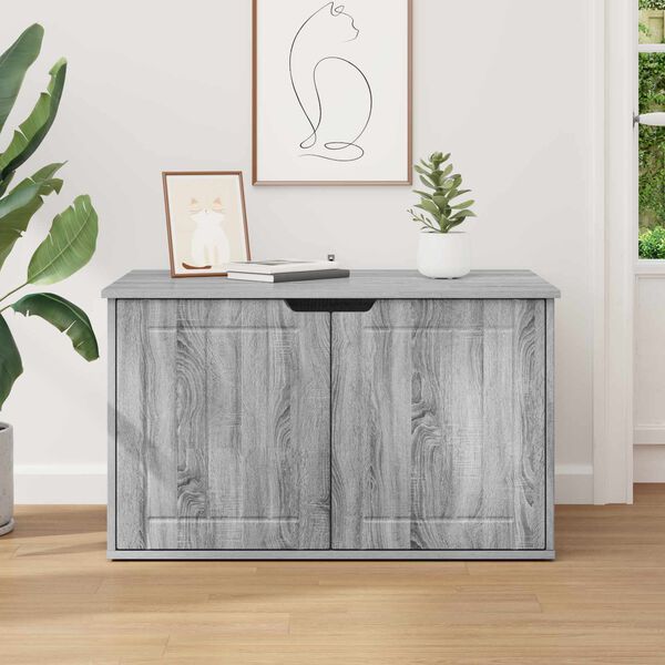 vidaXL Kočič&iacute; dům &Scaron;ed&aacute; Sonoma 85 x 55 x 50,5 cm kompozitn&iacute; dřevo