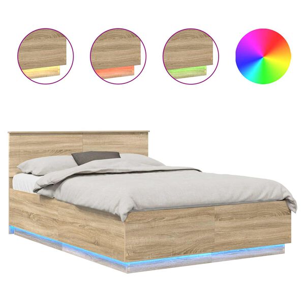 vidaXL R&aacute;m postele s čelo Sonoma dub 150 x 200 cm kompozitn&iacute; dřevo