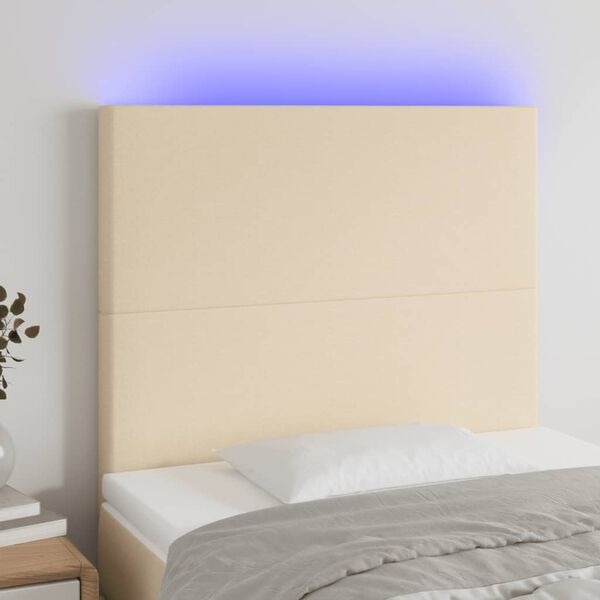 vidaXL Čelo postele s LED kr&eacute;mov&eacute; 90x5x118/128 cm textil