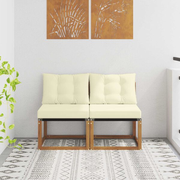 vidaXL 2 Kus Zahradn&iacute; prostředn&iacute; pohovka