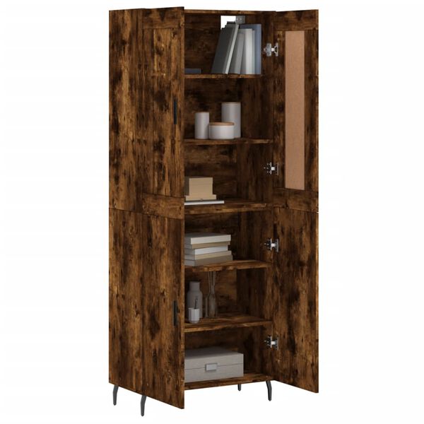 vidaXL Skř&iacute;ň highboard kouřov&yacute; dub 69,5 x 34 x 180 cm kompozitn&iacute; dřevo