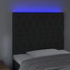 vidaXL Čelo postele s LED čern&eacute; 100x7x118/128 cm samet