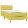 vidaXL Box spring postel s matrac&iacute; a LED zelen&aacute; 100x200 cm textil