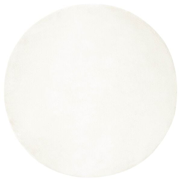 vidaXL Koberec z uměl&eacute; kr&aacute;lič&iacute; kože&scaron;iny Olite Kr&eacute;mov&aacute; &Oslash; 80 cm