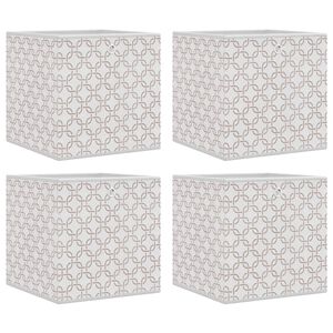 vidaXL Skl&aacute;dac&iacute; &uacute;ložn&eacute; boxy 4 ks kr&eacute;mov&eacute; 32x32x32 cm netkan&aacute; textilie