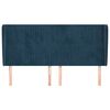 vidaXL Čelo postele typu u&scaron;&aacute;k tmavě modr&aacute; 183x23x118/128 cm samet
