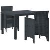 vidaXL Zahradn&iacute; j&iacute;deln&iacute; souprava 3 pcs Antracit Polypropylen