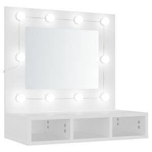 vidaXL Zrcadlov&aacute; skř&iacute;ňka s LED b&iacute;l&aacute; 60 x 31,5 x 62 cm
