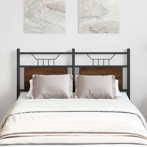 vidaXL N&aacute;hradn&iacute; čelo postele hněd&yacute; dub 120 cm kompozitn&iacute; dřevo a ocel