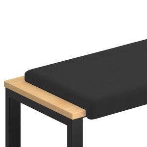 vidaXL Pol&scaron;t&aacute;ř na lavici Texturovan&yacute; samet Čern&aacute; Hloubka 35 cm
