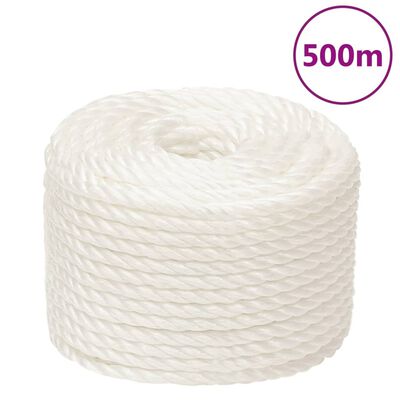 vidaXL Pracovní lano bílé 12 mm 500 m polypropylen
