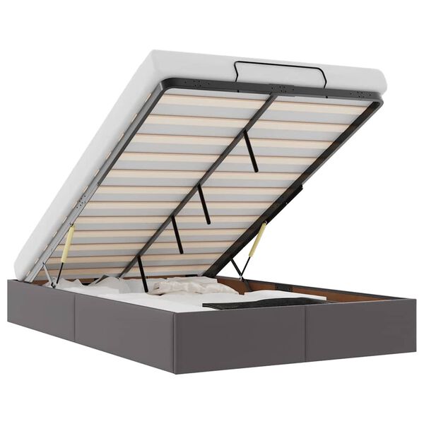 vidaXL Osmansk&yacute; r&aacute;m postele bez matrace &scaron;ed&aacute; 120x200 cm uměl&aacute; kůže