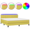 vidaXL Box spring postel s matrac&iacute; a LED zelen&aacute; 160x200 cm textil