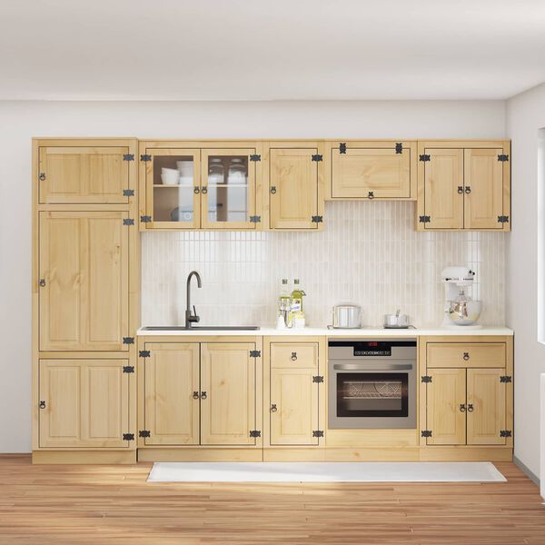 vidaXL Truhl&aacute;řsk&yacute; s polic&iacute; SKI 9 pcs Medov&aacute; Hněd&aacute; Masivn&iacute; borov&eacute; dřevo