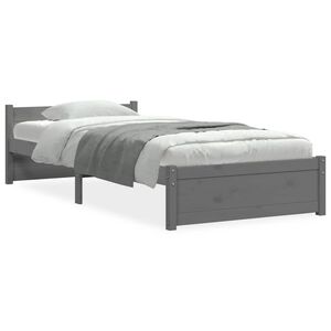 vidaXL R&aacute;m postele &scaron;ed&yacute; masivn&iacute; dřevo 75 x 190 cm Small Single
