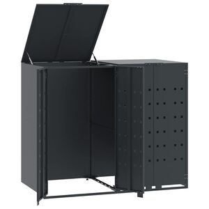 vidaXL Box na 2 popelnice antracitov&yacute; 138 x 79 x 117 cm ocel