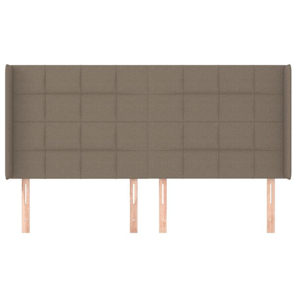vidaXL Čelo postele typu u&scaron;&aacute;k taupe 183x16x118/128 cm textil