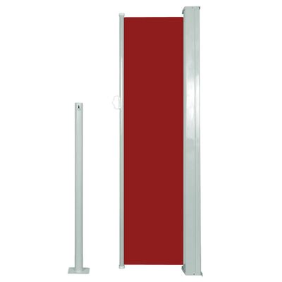 vidaXL Zatahovací boční markýza / zástěna 120 x 300 cm červená