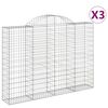 vidaXL Klenut&eacute; gabionov&eacute; ko&scaron;e 3 ks 200x30x140/160cm pozinkovan&eacute; železo