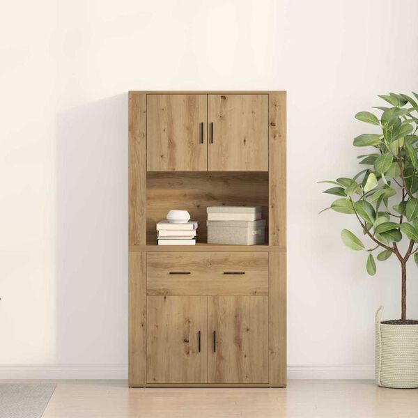 vidaXL Highboard dub artisan 80 x 33 x 150 cm Kompozitn&iacute; dřevo