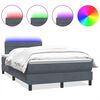 vidaXL Box spring postel s matrac&iacute; a LED tmavě &scaron;ed&aacute; 120x210 cm samet