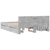 vidaXL R&aacute;m postele s čelem betonově &scaron;ed&yacute; 160 x 200 cm kompozitn&iacute; dřevo