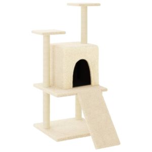 vidaXL &Scaron;krabadlo pro kočky se sisalov&yacute;mi sloupky kr&eacute;mov&eacute; 110 cm