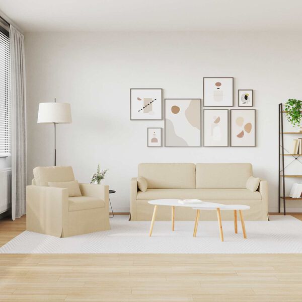 vidaXL Pohovka 2 pcs Kr&eacute;mov&aacute;