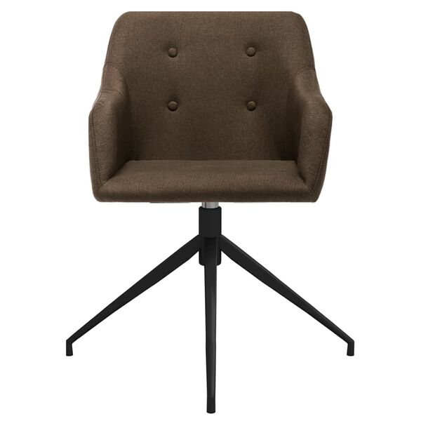 vidaXL Otočn&eacute; j&iacute;deln&iacute; židle 2 ks tmavě hněd&eacute; textil