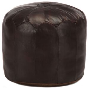 vidaXL Sedac&iacute; puf tmavě hněd&yacute; 40 x 35 cm prav&aacute; koz&iacute; kůže