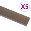 vidaXL Schodov&eacute; hrany ve tvaru L 5 ks hlin&iacute;k 90 cm hněd&eacute;
