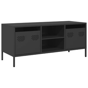 vidaXL TV skř&iacute;ňka čern&aacute; 101,5 x 39 x 43,5 cm ocel v&aacute;lcovan&aacute; za studena