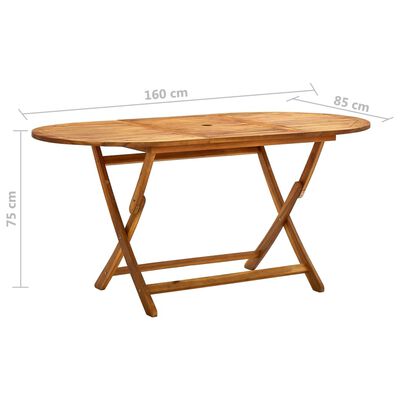 vidaXL Skládací zahradní stůl 160 x 85 x 75 cm masivní akáciové dřevo