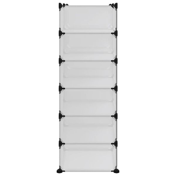 vidaXL Botník průhledný 94,5 x 36,5 x 106 cm PP