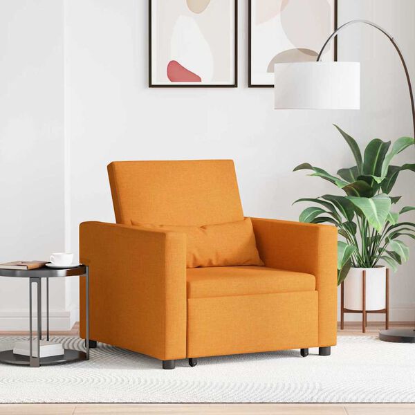 vidaXL Jednolůžková pohovka s funkcí lůžka s koly Tmavě žlutá