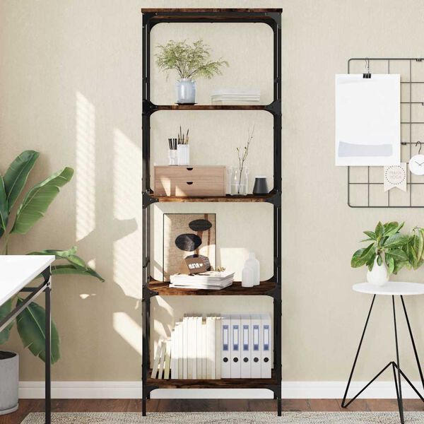 vidaXL Knihovna s 5 policemi kouřov&yacute; dub 59x35x171 cm kompozitn&iacute; dřevo