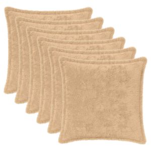 vidaXL Povlak na pol&scaron;t&aacute;ř 6 ks HOUTEN Kr&eacute;mov&aacute; 30 x 30 cm Uměl&aacute; kr&aacute;lič&iacute;