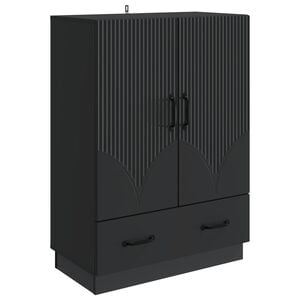 vidaXL Serv&iacute;rovac&iacute; skř&iacute;ň Čern&aacute; 66 x 34,5 x 92 cm Kompozitn&iacute; dřevo