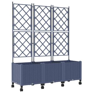 vidaXL Zahradn&iacute; truhl&iacute;k s trel&aacute;ž&iacute; a koly 3 ks &Scaron;ed&aacute; 120 x 40 x 149 cm