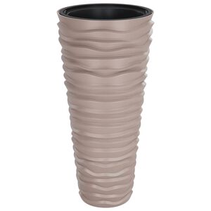 vidaXL Truhl&iacute;k s odn&iacute;matelnou vložkou mokka 18 / 45 l PP r&yacute;hovan&yacute;