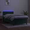 vidaXL Box spring postel s matrac&iacute; a LED tmavě zelen&aacute; 90x190 cm samet