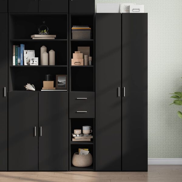 vidaXL Skř&iacute;ň highboard čern&aacute; 30 x 42,5 x 185 cm kompozitn&iacute; dřevo