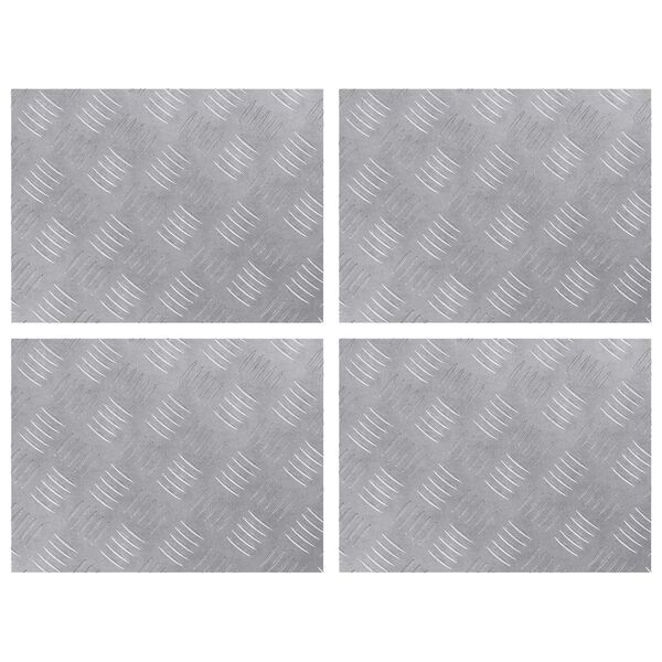 vidaXL Schodov&eacute; n&aacute;&scaron;lapy Obd&eacute;ln&iacute;kov&yacute; 4 pcs Stř&iacute;brn&aacute; 40 x 30 cm Hlin&iacute;k