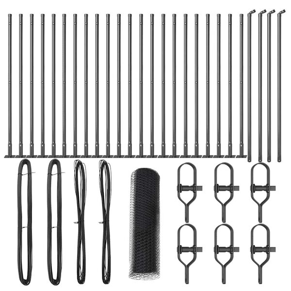 vidaXL Plotov&yacute; sloupek. &Scaron;ed&aacute; 50 x 0,5 m (13 mm s&iacute;ť) Ocel a PVC